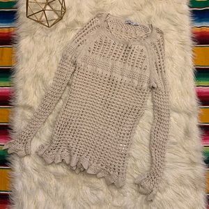 Retro Threads Beige Crochet Sweater Women’s Small